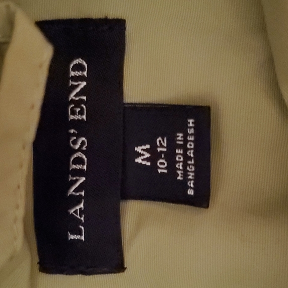 Lands'End Removable Hoodie Zip Down Women's Apple Green Light Jacket - M (10-12) - Picture 7 of 8